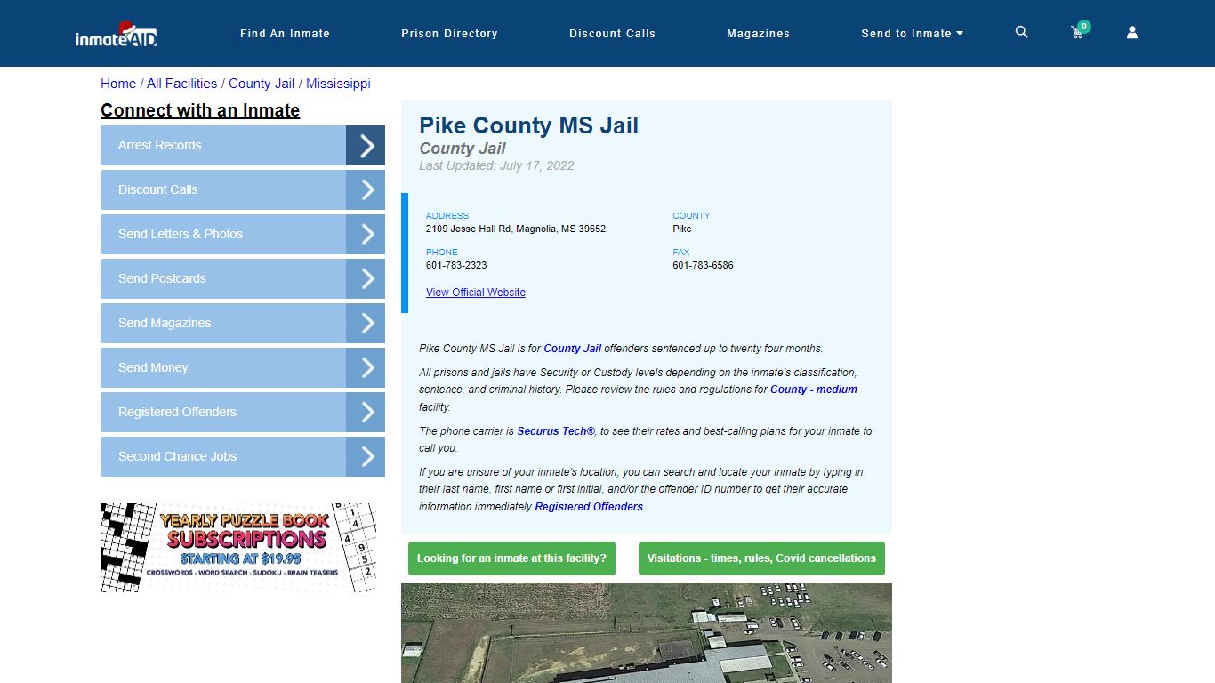 Pike County MS Jail - Inmate Locator - Magnolia, MS